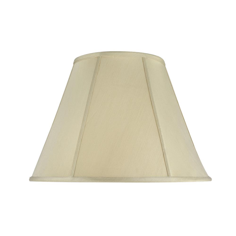 Aspen Creative Corporation 18 In X 13 Beige And Vertical Piping Hexagon Bell Lamp Shade