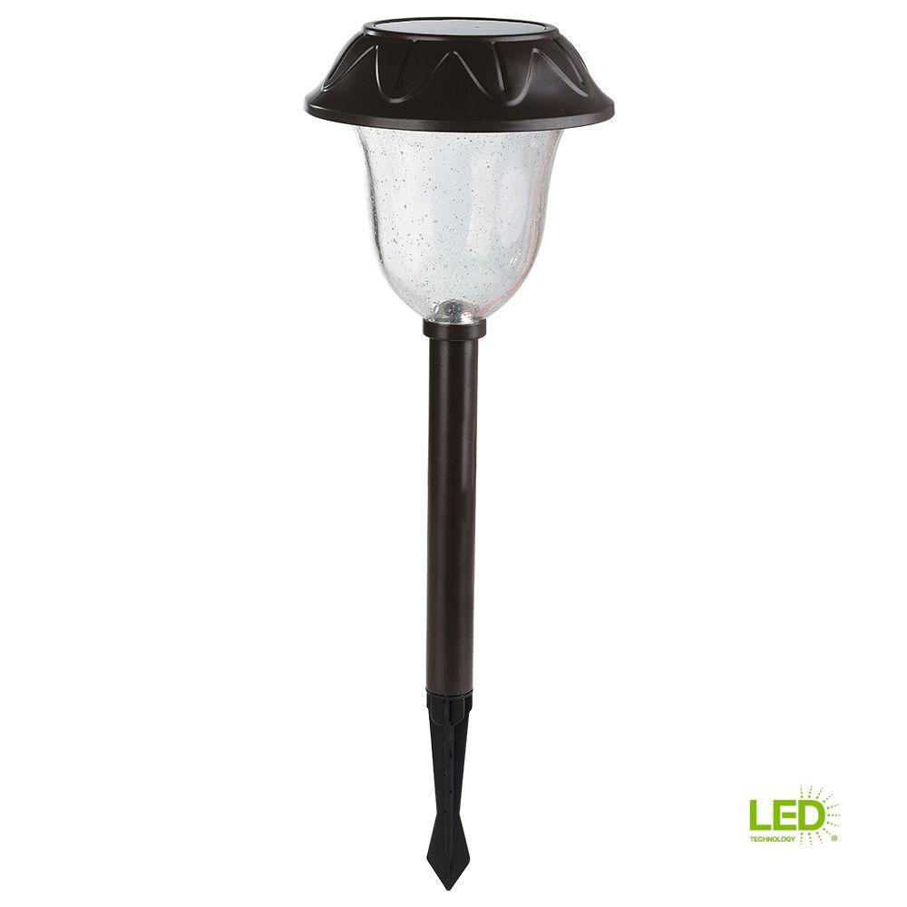 Hampton Bay Solar Charcoal Brown Outdoor Integrated Led Landscape Hampton Bay Solar Charcoal Brown Outdoor Integrated Led Landscape Path Light With Seeded Glass Lens