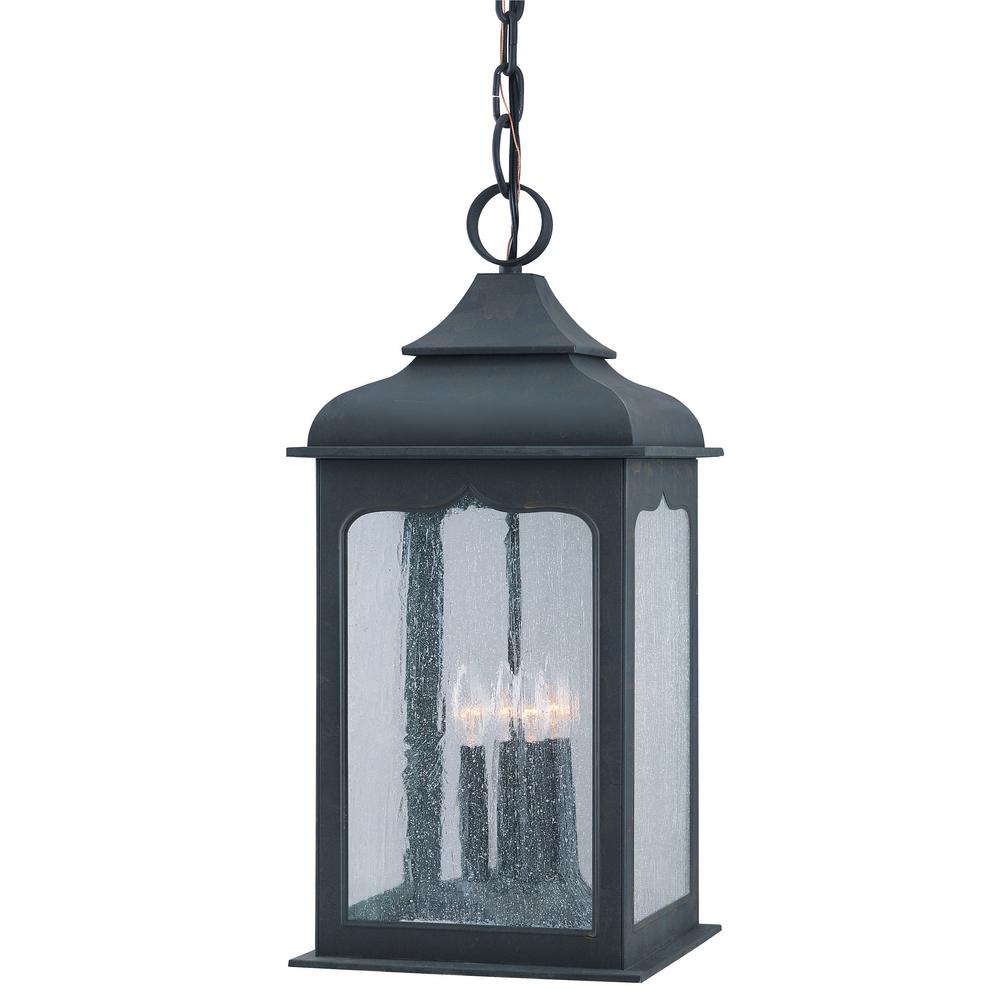 Troy Lighting Henry Street 4 Light Colonial Iron Outdoor Pendant