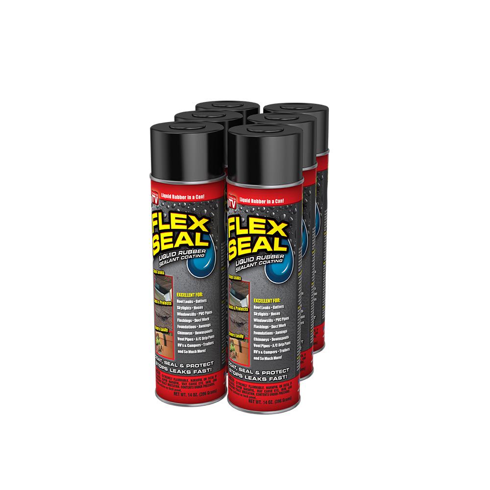 Spray Rubber Seal >> Flex Seal 14 Oz Black Aerosol Liquid Rubber Sealant Spray Coating Cans 6 Piece Spray Rubber Seal >> Flex Seal 14 Oz Black Aerosol Liquid Rubber Sealant Spray Coating Cans 6 Piece