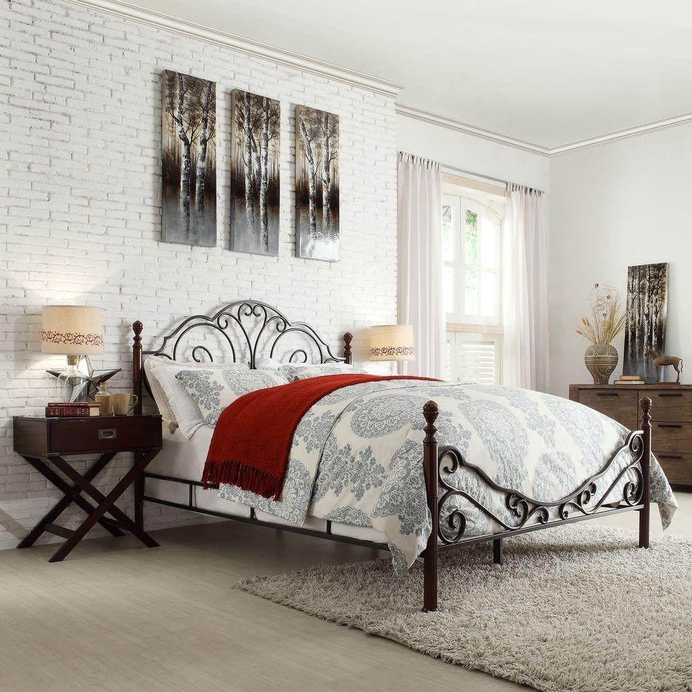 Homesullivan Valencia Bronzed Black And Cherry Full Poster Bed Homesullivan Valencia Bronzed Black And Cherry Full Poster Bed 404513f 1 The Home Depot
