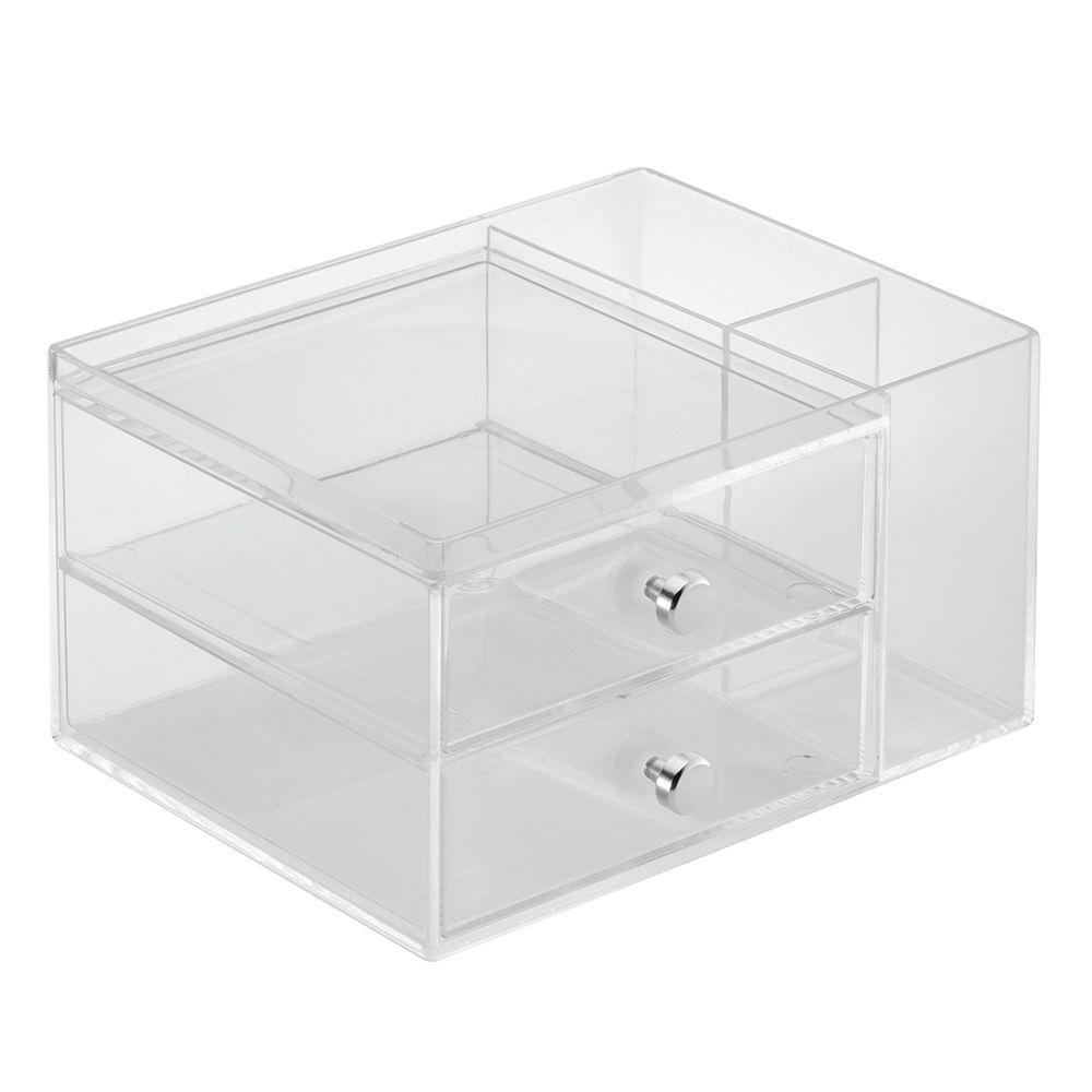 Interdesign Clarity Stacking Drawers With Side Organizer In Clear