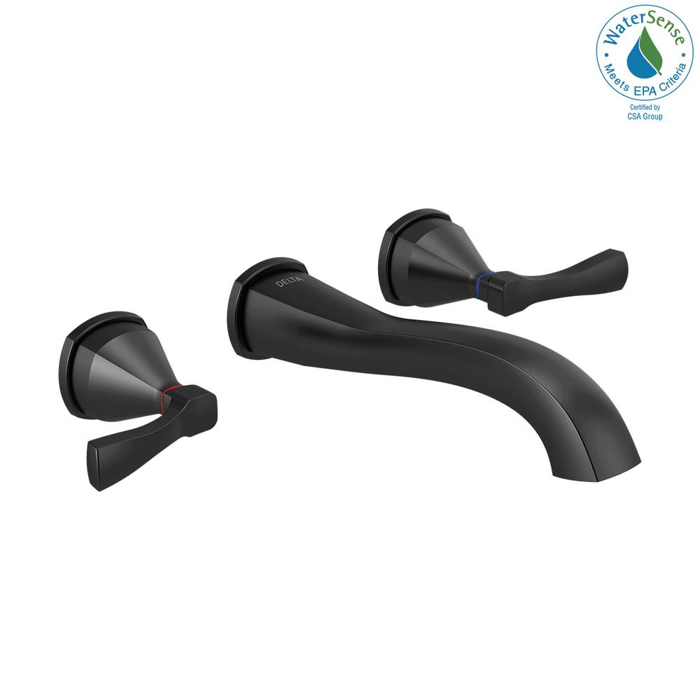 Delta Stryke 2Handle Wall Mount Bathroom Faucet Trim Kit in Matte