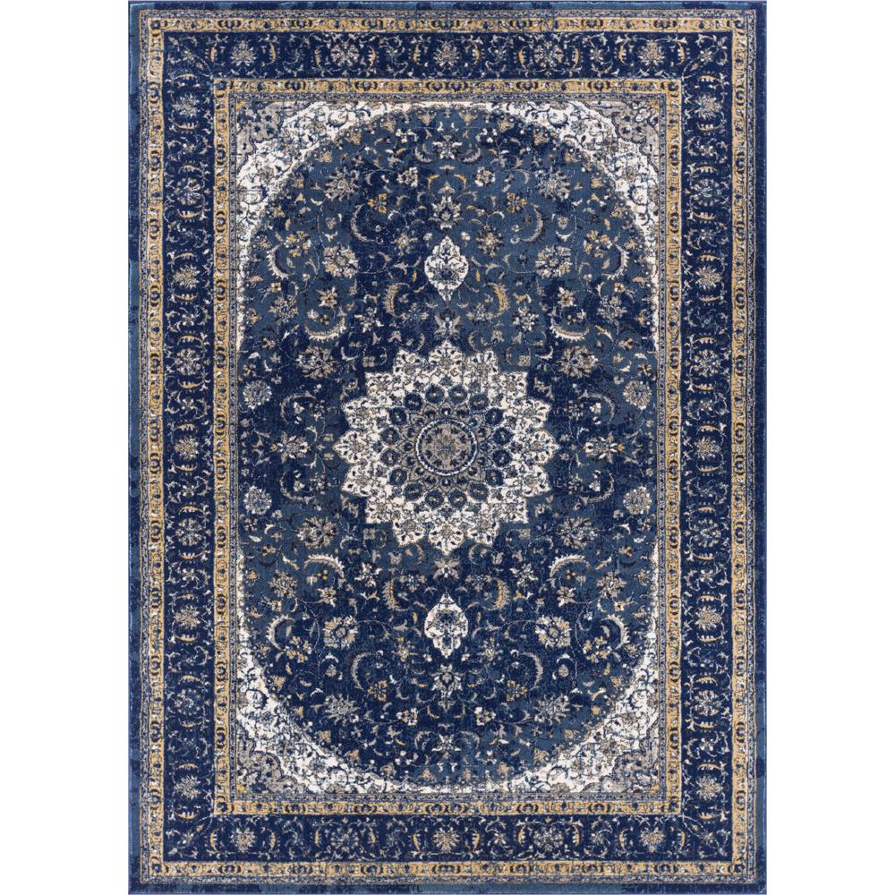 Well Woven Luxbury Mahal Traditional Vintage Persian Oriental Blue 9 Ft 3 In X 12 Ft 3 In Area Rug - 