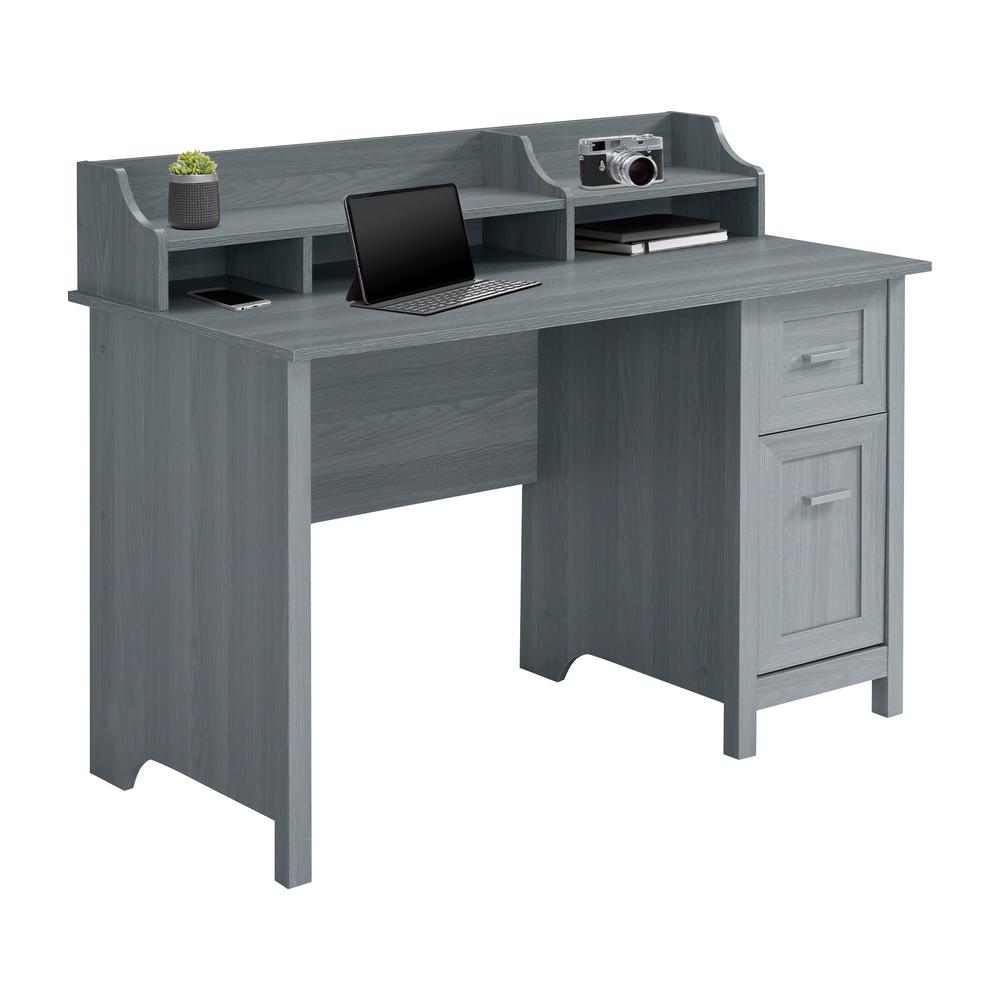 Classic Office Desk with Storage Gray - Techni Mobili