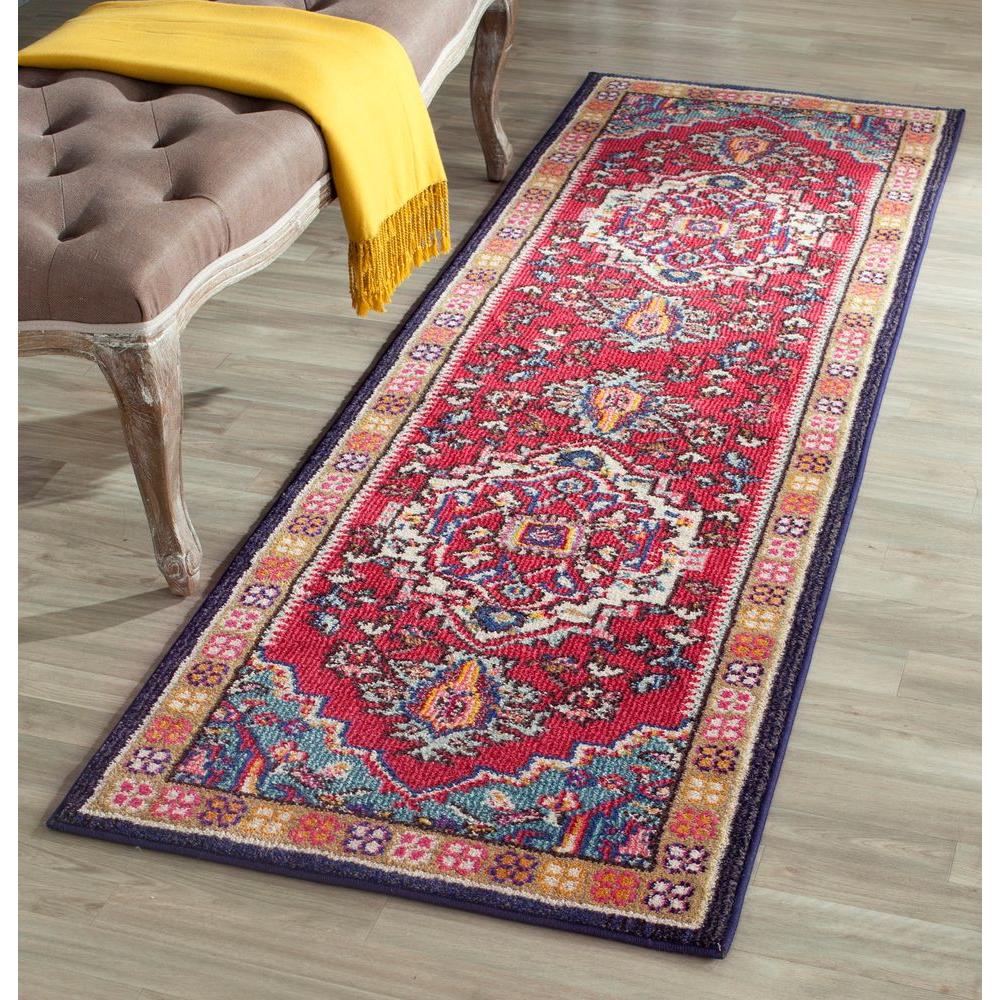 Safavieh Monaco Red/Turquoise 2 ft. 2 in. x 8 ft. Runner RugMNC207C28