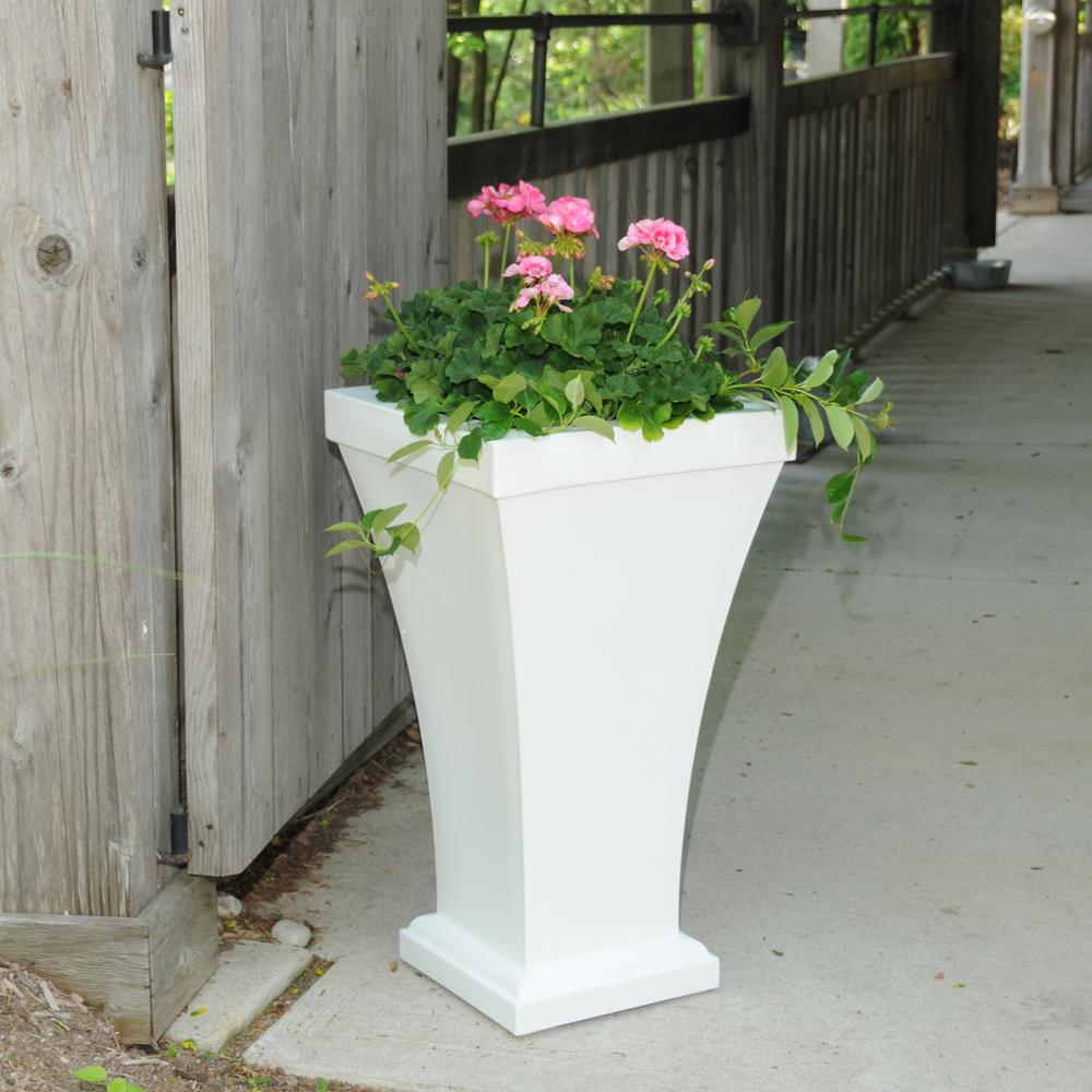 white resin planter pots