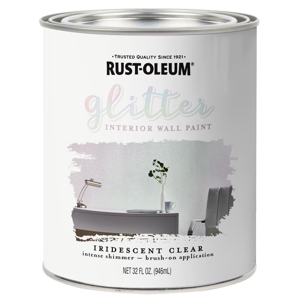 Rust Oleum 1 Qt Iridescent Clear Glitter Interior Paint