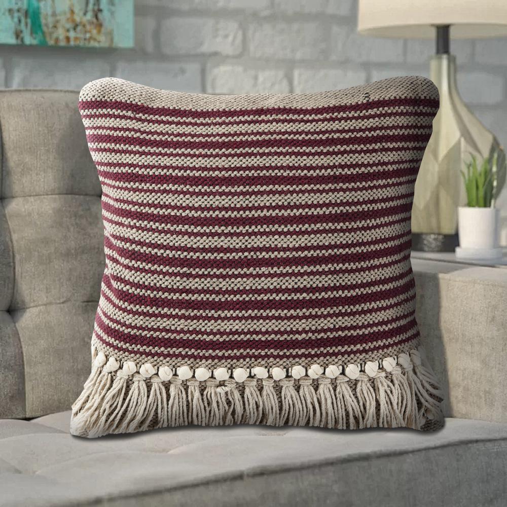 maroon throw pillow