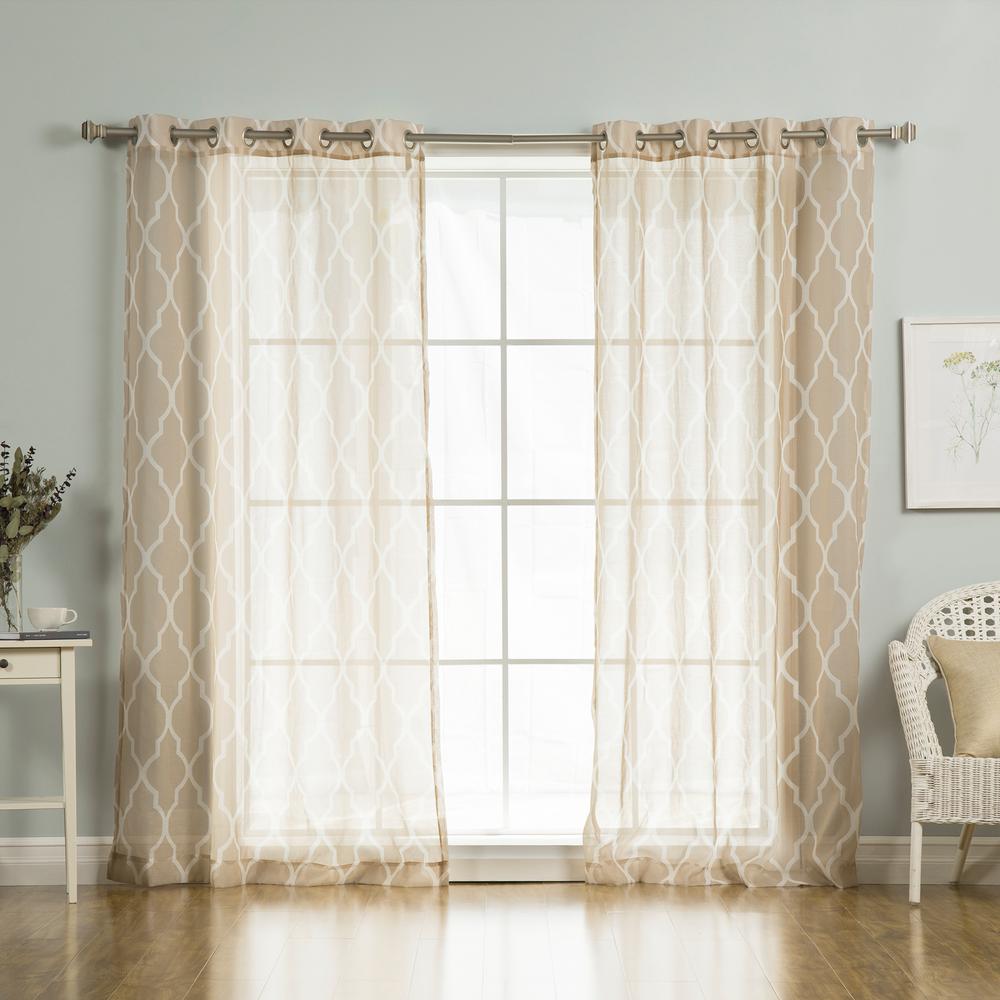 Best Home Fashion 96 In L Sheer Moroccan Curtains In Taupe 2