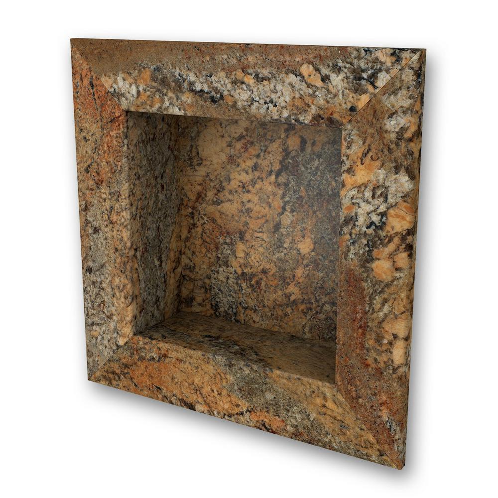 FlexStone 17 in. x 17 in. Square Recessed Shampoo Caddy in Crema