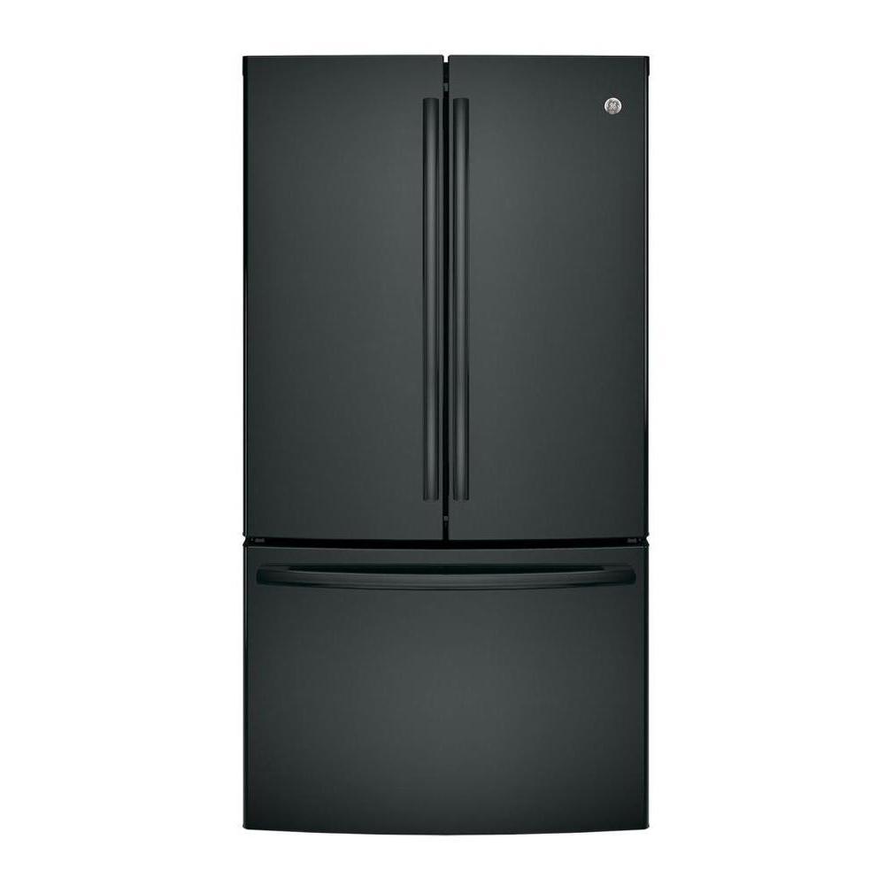 Home Depot Ge Refrigerator French Door GE 28.5 cu. ft. French Door Refrigerator in Black-GNE29GGKBB - The Home