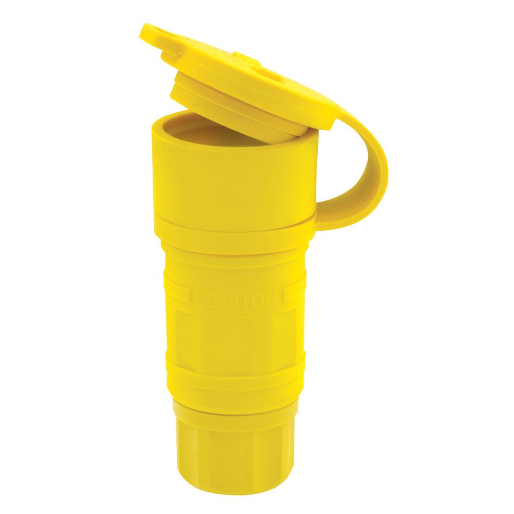 Leviton 15 Amp 125-Volt Wetguard Straight Blade Grounding Connector, Yellow by Leviton