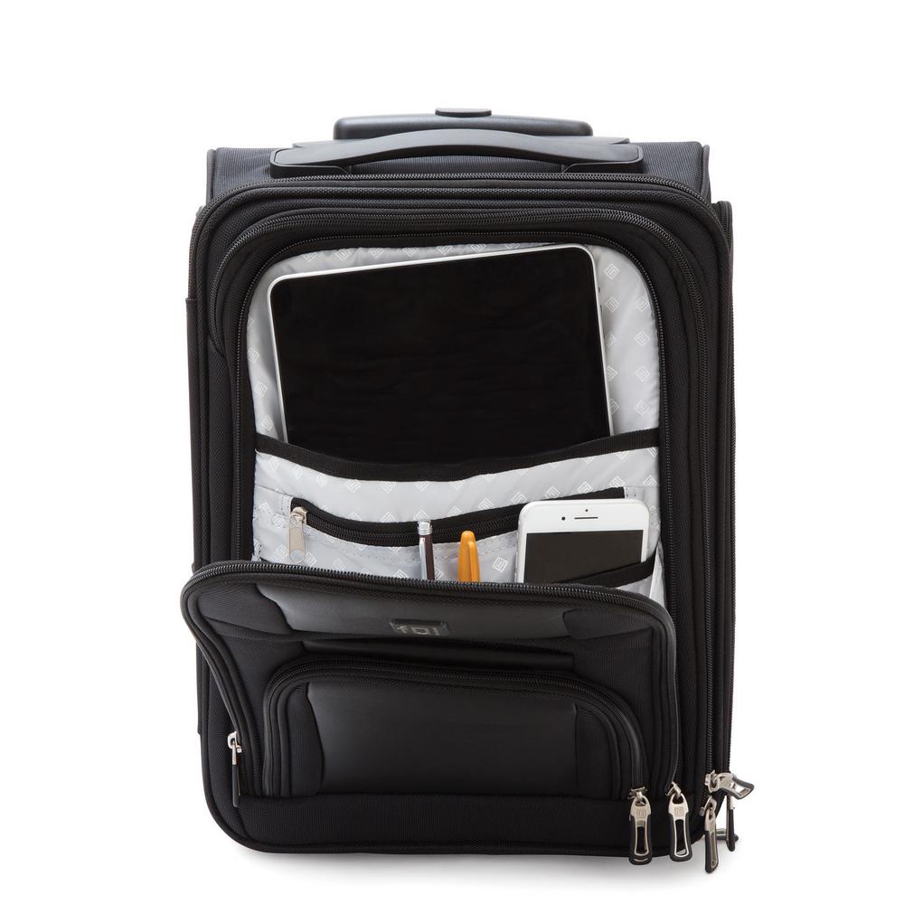 black hand luggage suitcase