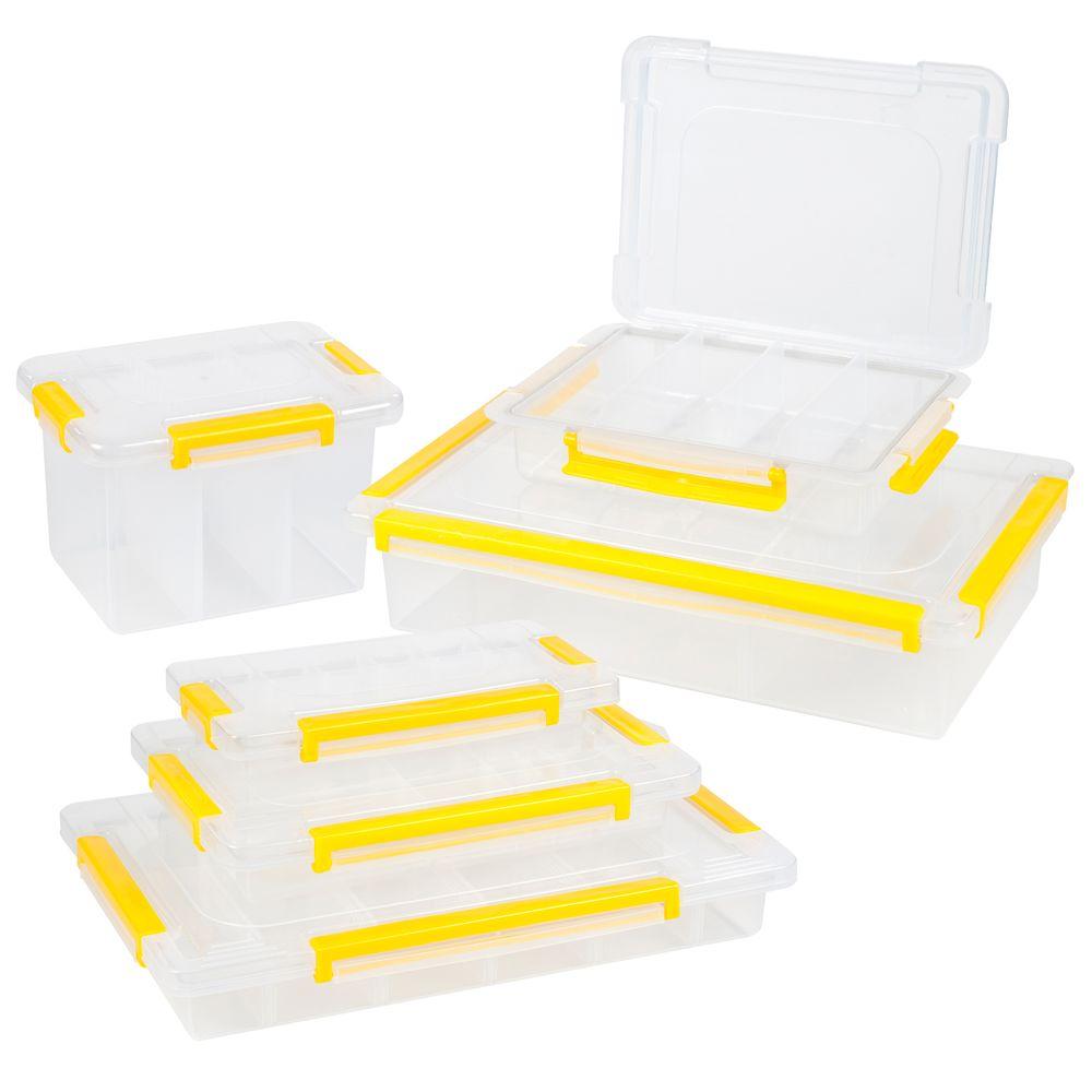 Stalwart 75-STO3182 Parts /& Crafts Rack Style Tool Box with 4 Organizers Yellow