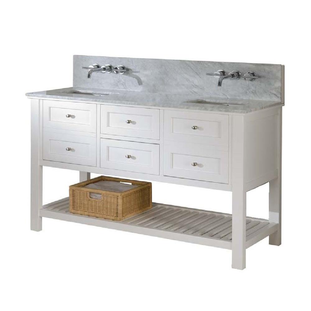 Direct vanity sink Mission Spa Premium 60 in. Double Vanity in Pearl