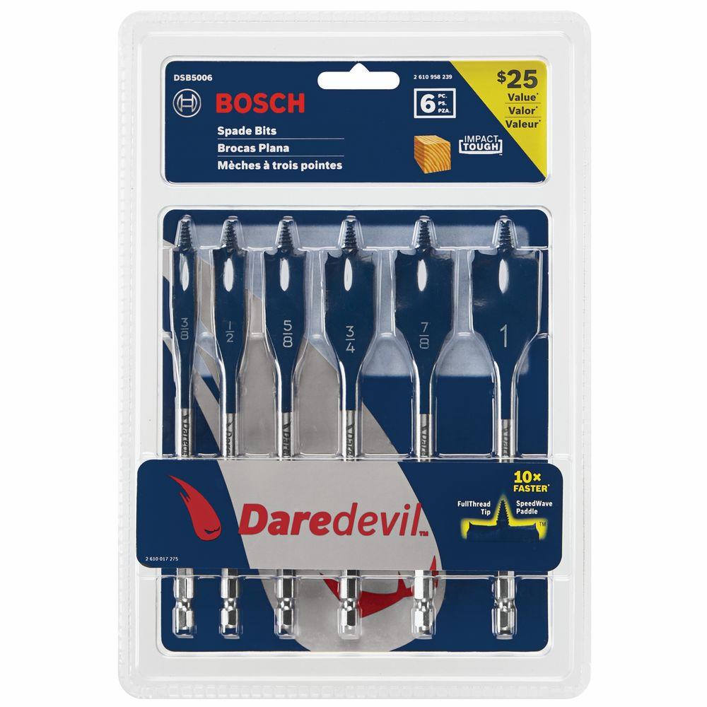 BOSCH Daredevil Spade Bit Drill Set 6 Piece Heavy Duty Warehouse Tool ...