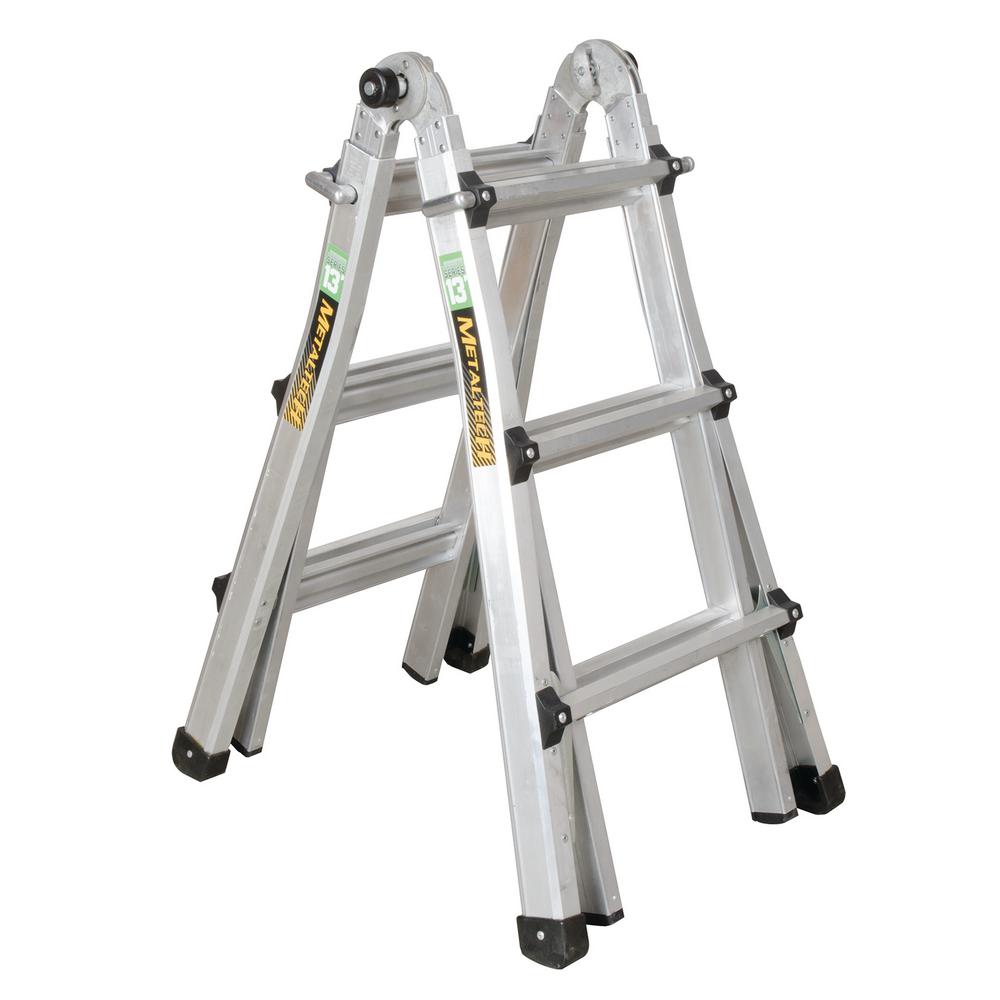 MetalTech 13 ft. Multi-Position Aluminum Ladder with 300 lb. Load ...