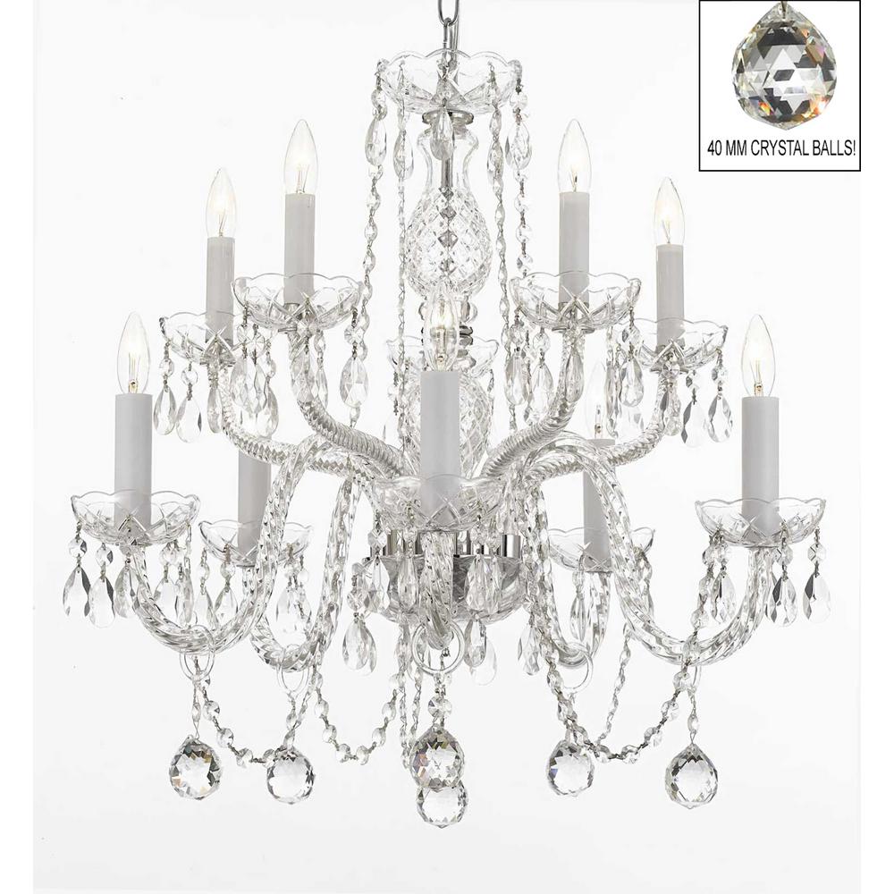 Harrison Lane Empress 10 Light Crystal Candle Style Plug In Chandelier With 40 Mm Harrison Lane Empress 10 Light Crystal Candle Style Plug In Chandelier With 40 Mm