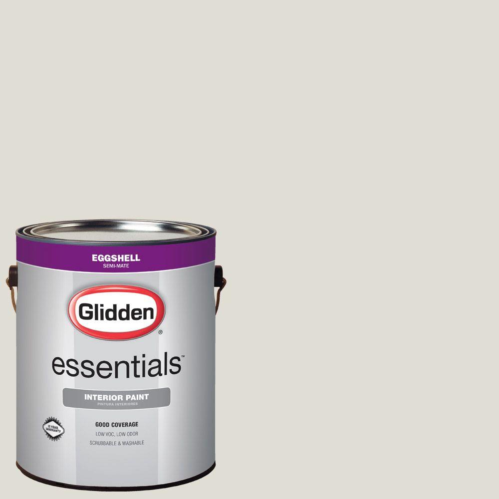 Glidden Essentials 1 Gal Hdgcn03 Silver Birch Eggshell Interior Paint Hdgcn03e 01en The Home Depot