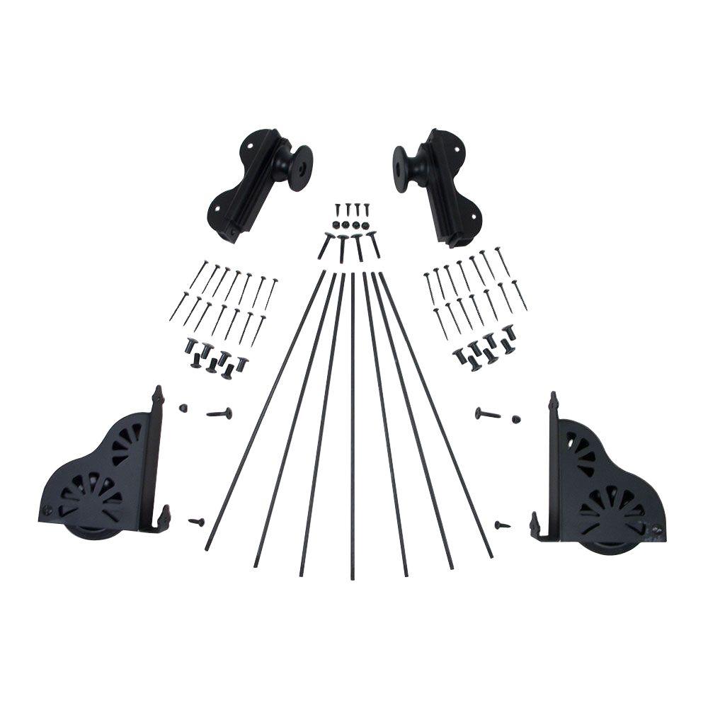 Quiet Glide Black Braking Rolling Hook Ladder Hardware Kit for 20 in. W LaddersQG5102008 The