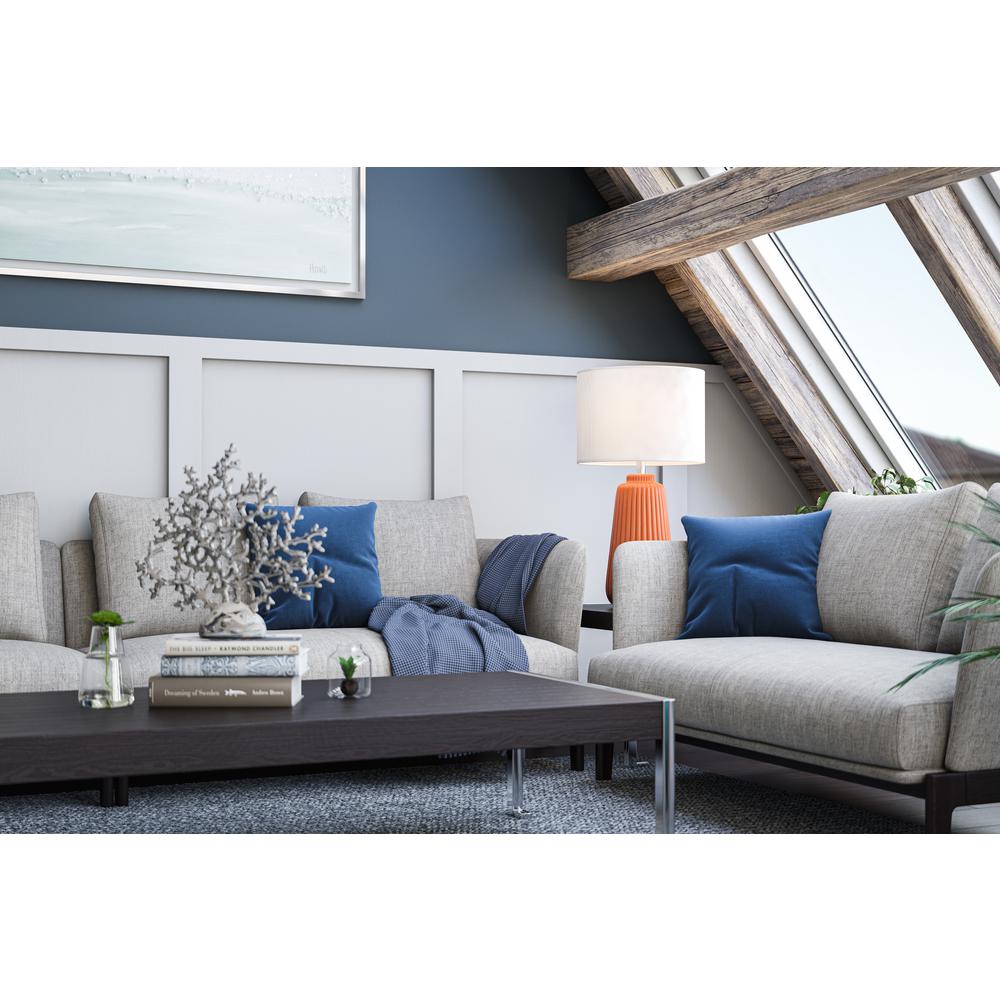 Manor Brook Chadron 26 In Orange Table Lamp With White Linen