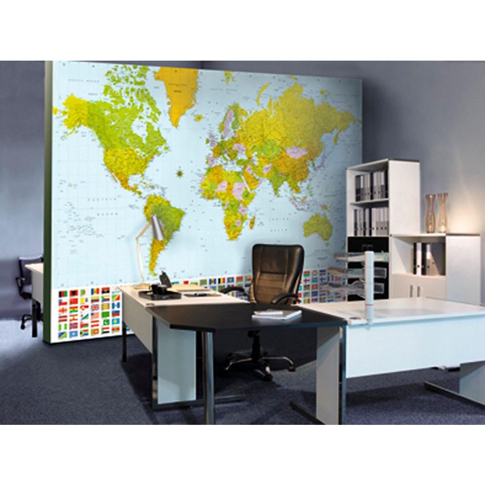 Ideal Decor 100 in. x 144 in. Map of The World Wall MuralDM280 The