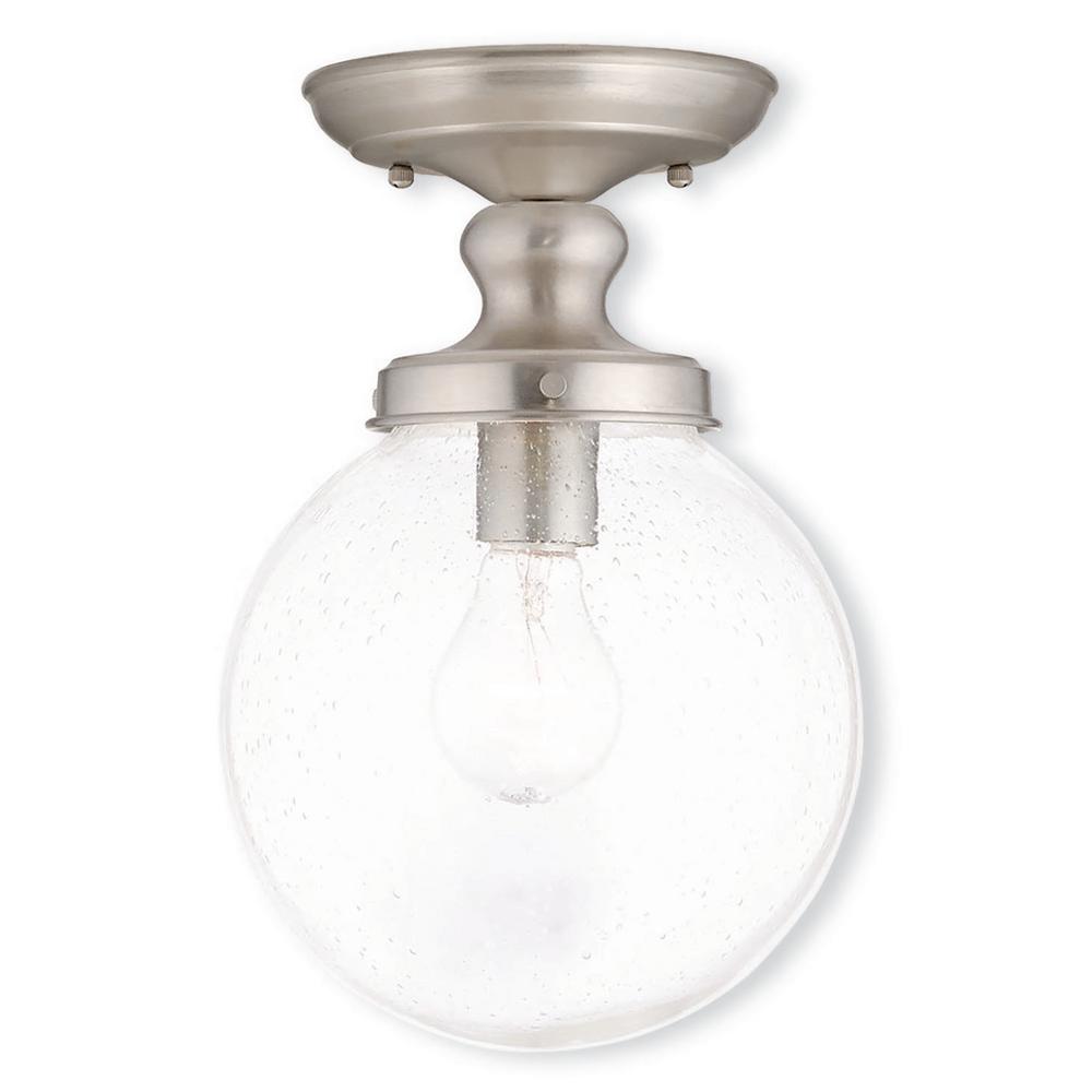 Livex Lighting Northampton 1Light Brushed Nickel Flushmount5091191 The Home Depot