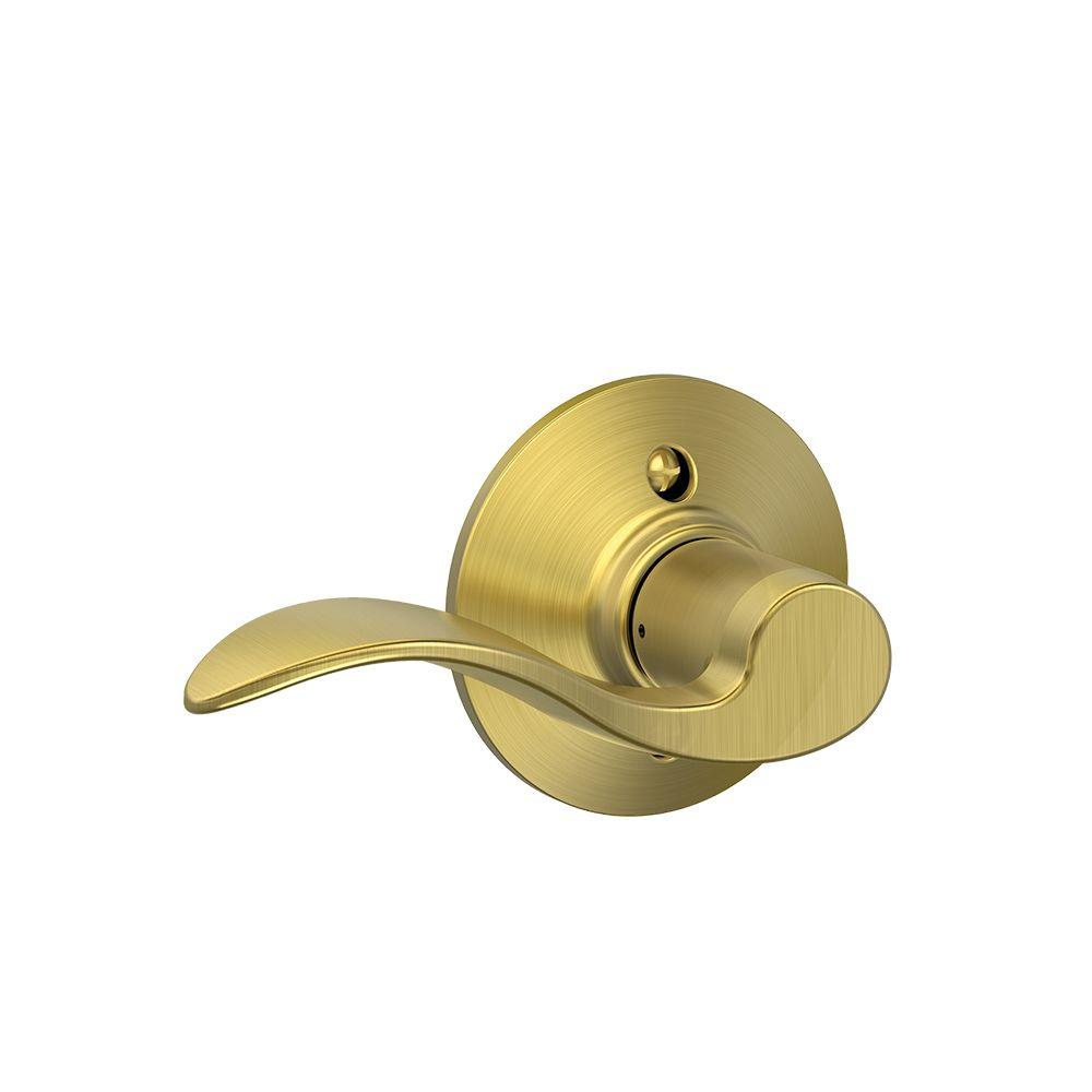 Schlage Accent Satin Brass Left Handed Dummy Door Lever F170 V Acc
