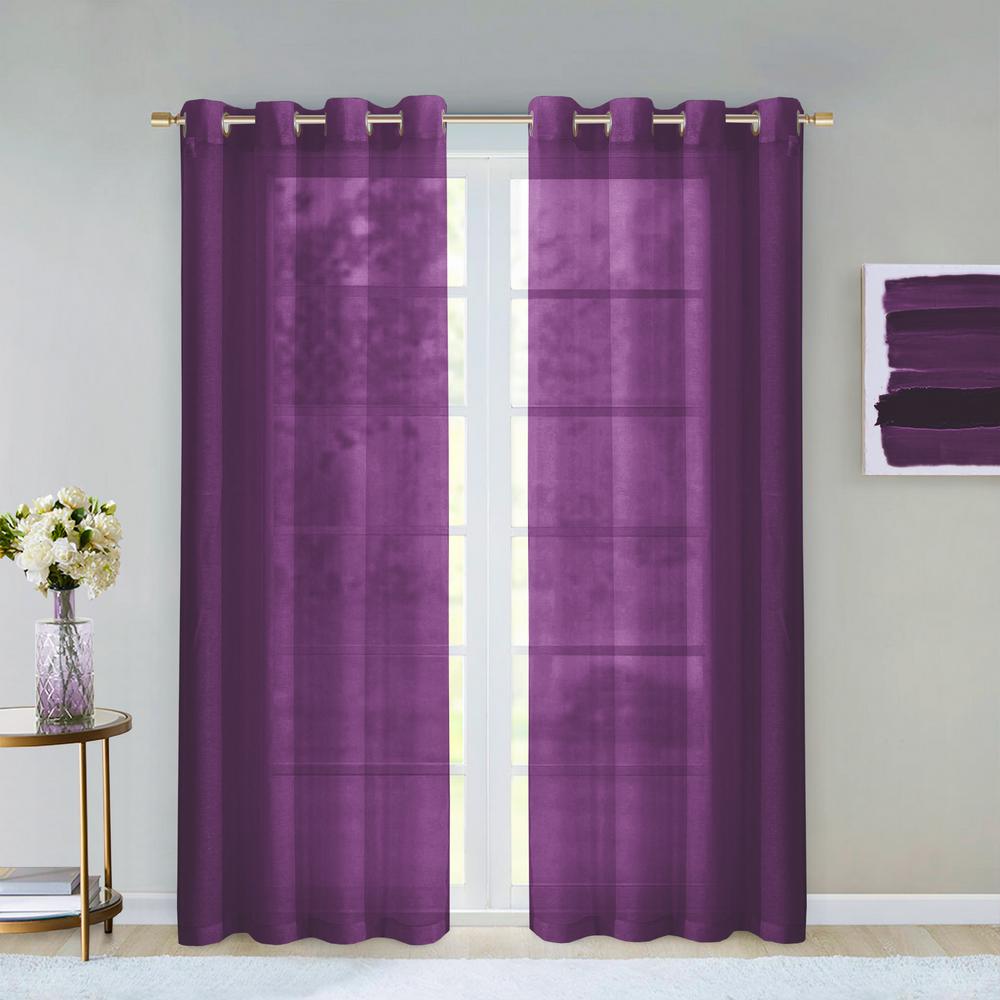 Purple Sheer Curtains Curtains Drapes The Home Depot