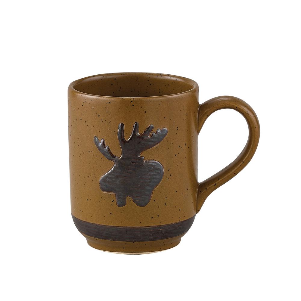 Park Designs Sawmill 12 Oz Brown Ceramic Moose Coffee Mug Set Of 4 072 660m The Home Depot