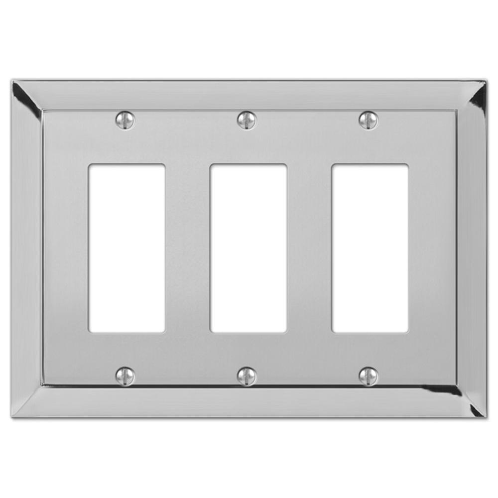 AMERELLE Chrome 3Gang Decorator/Rocker Wall Plate (1Pack