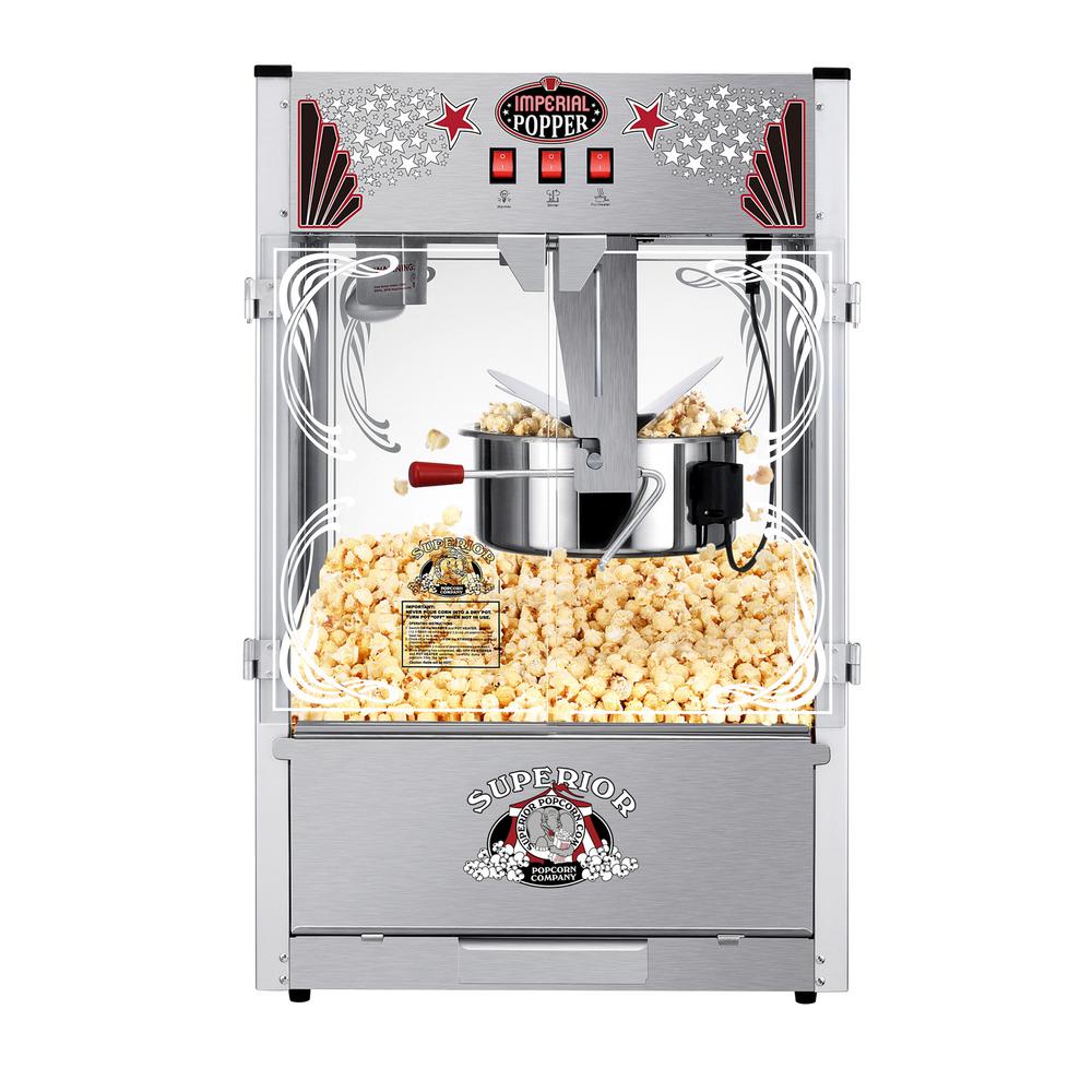 Superior Popcorn Company 20 Oz Stainless Steel Countertop Popcorn