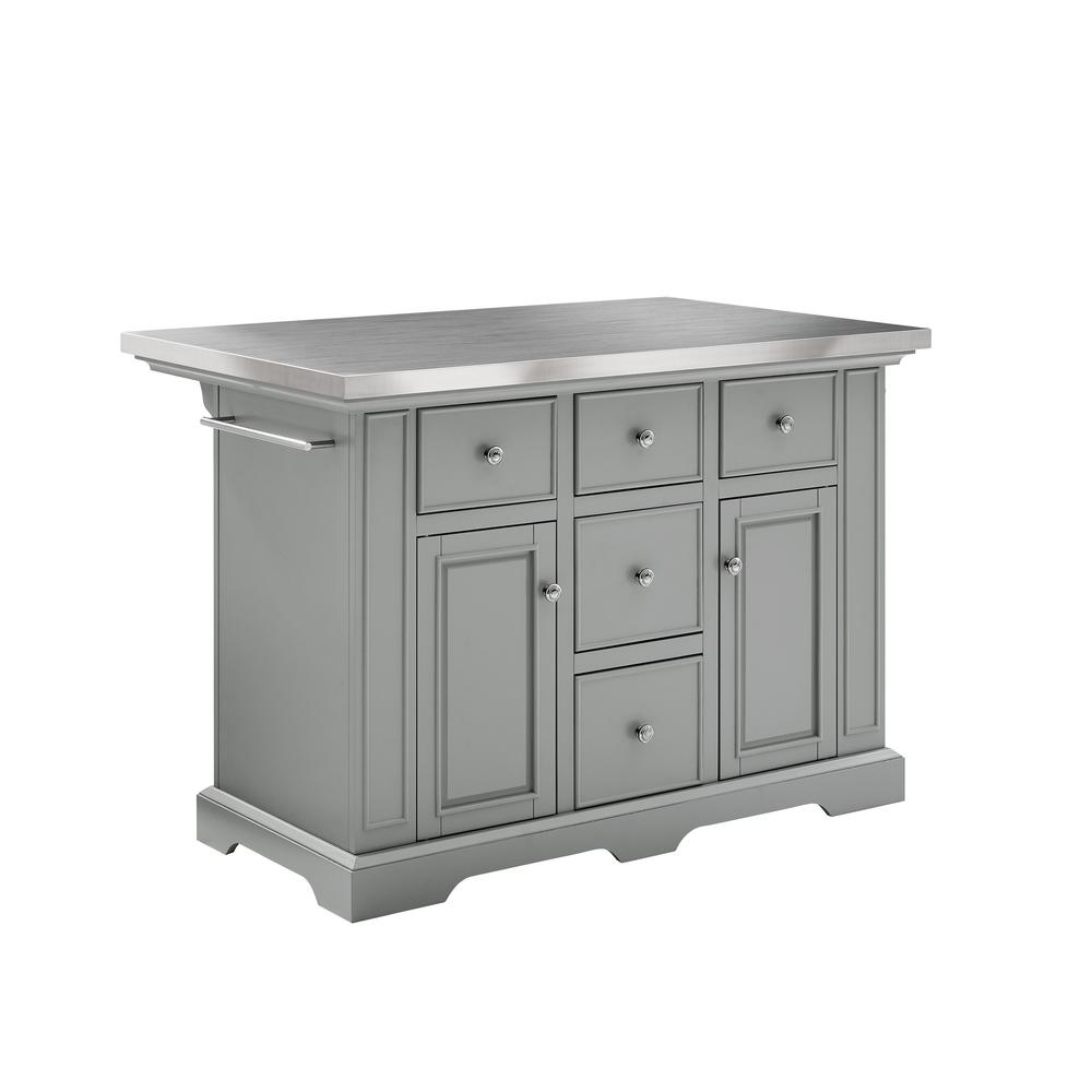 Crosley Julia Gray Kitchen Island Kf30025agy The Home Depot
