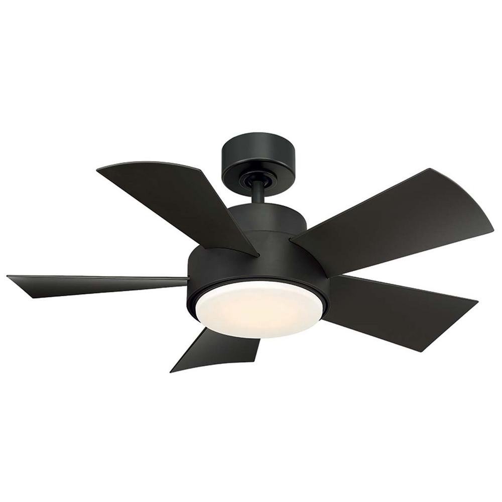 Modern Forms Elf 38 in. LED Indoor/Outdoor Bronze 5-Blade Smart Ceiling Fan with 3000K Light Kit and Wall Control