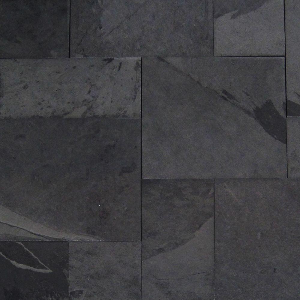 Floor Black Slate Tile Natural Stone The Home Depot Hampshire Pattern Gauged Slate Floor And Wall Tile 16 Sq Ft Case