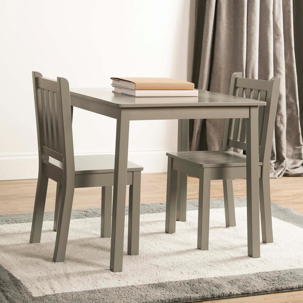 Tot Tutors 3-Piece Grey Kids Large Table and Chair Set ...