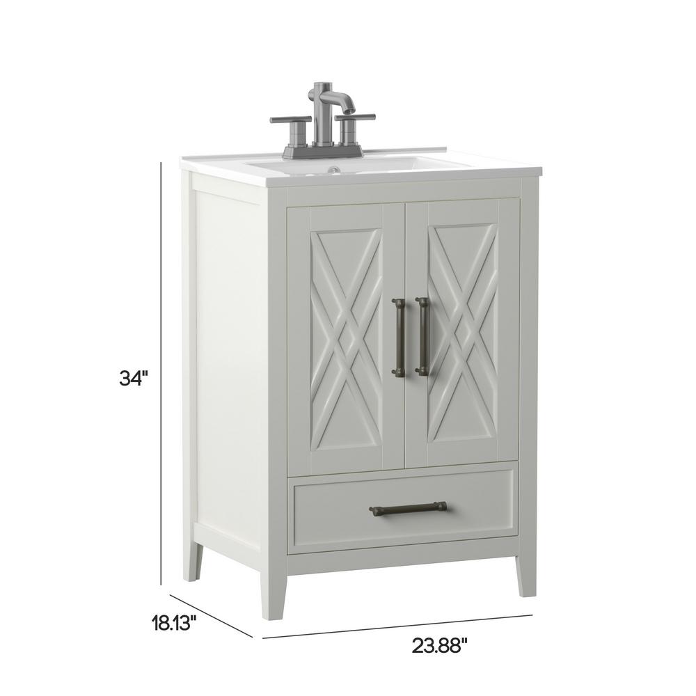Bathroom Vanities Hamilton
 - Twin Star Home Hamilton 24 In D X 18 In W X 34 In H Bath Vanity In White With Vanity Top In White And White Basin 24bv34207 T401 The Home Depot