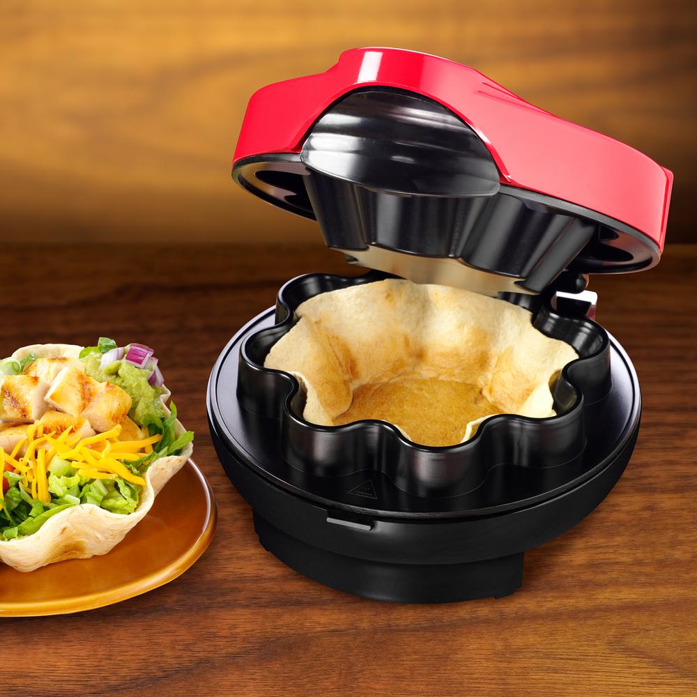 TACO TUESDAY 100 sq. in. Red Tortilla Bowl Maker with Indicator Lights