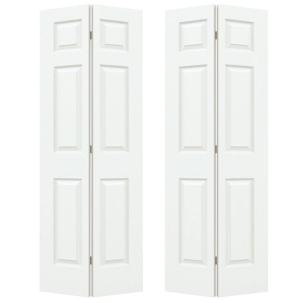 White 6 Panel Bifold Doors Interior Closet Doors The