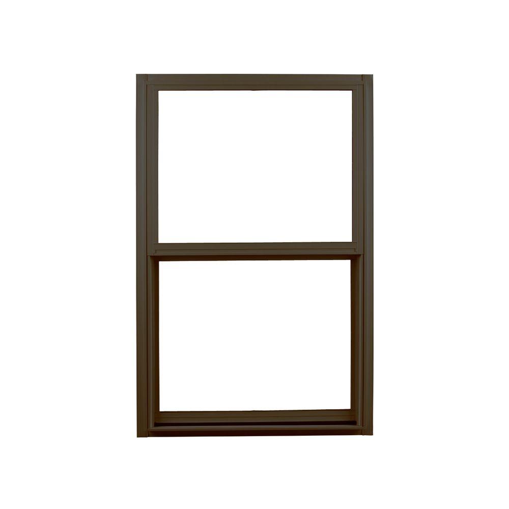 Ply Gem 35.25 in. x 59.25 in. Single Hung Aluminum Window Bronze350F