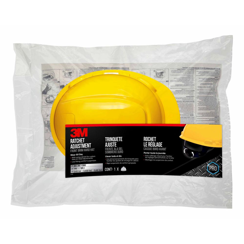 3M Yellow Non-Vented Hard Hat with Ratchet Adjustment-CHH-R-Y6 - The ...