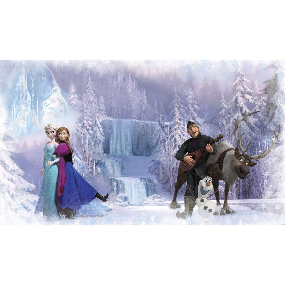 RoomMates 72 in. x 126 in. Disney Frozen Chair Rail Pre-Pasted Wall ...