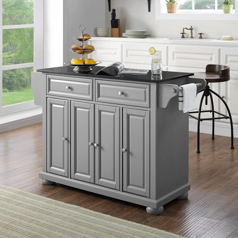 Reviews For Crosley Furniture Alexandria Gray Kitchen Island With Black Granite Top Kf30204agy The Home Depot