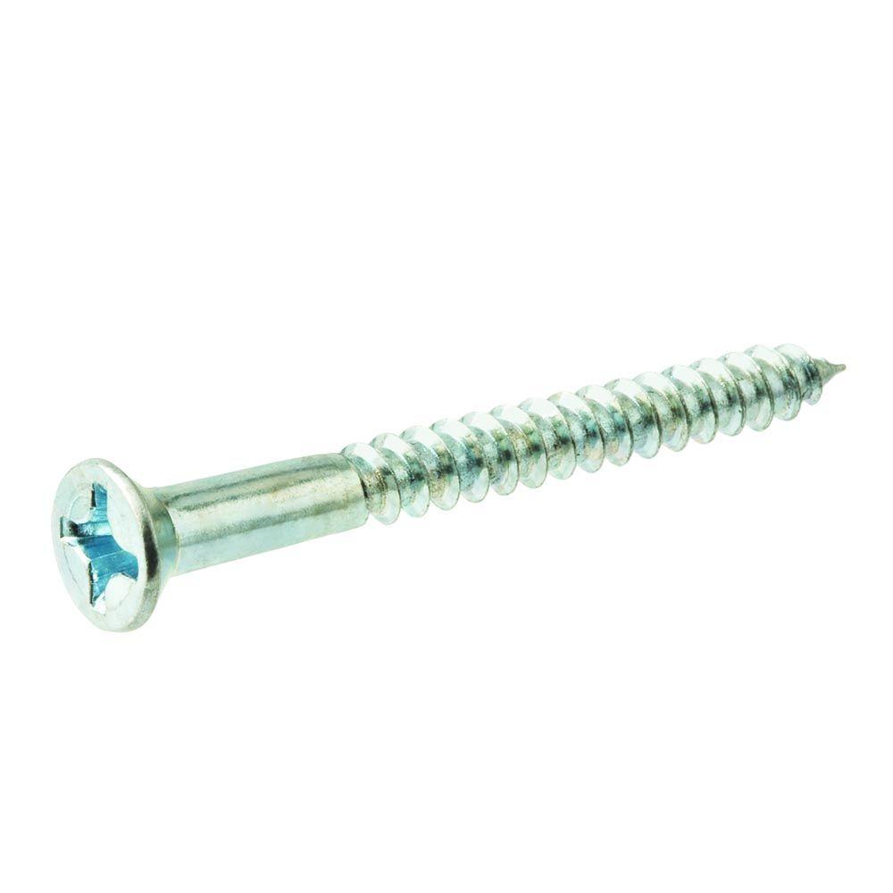 Everbilt 12 In. X 1 In. Phillips Zinc-Plated Round-Head Wood Screw ...