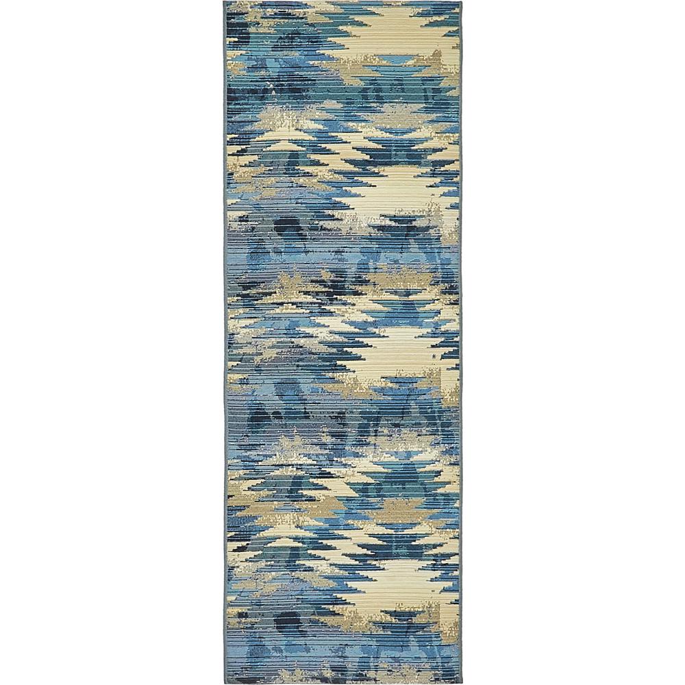 Unique Loom Outdoor Aztec Blue 2 0 X 6 Runner Rug 3138411 The Outdoor Aztec Blue 2 0 X 6 Runner Rug