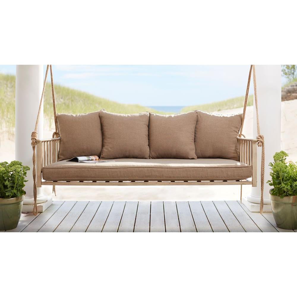 Hampton Bay Cane Patio Swing with Square Back CushionsGSS00208B4