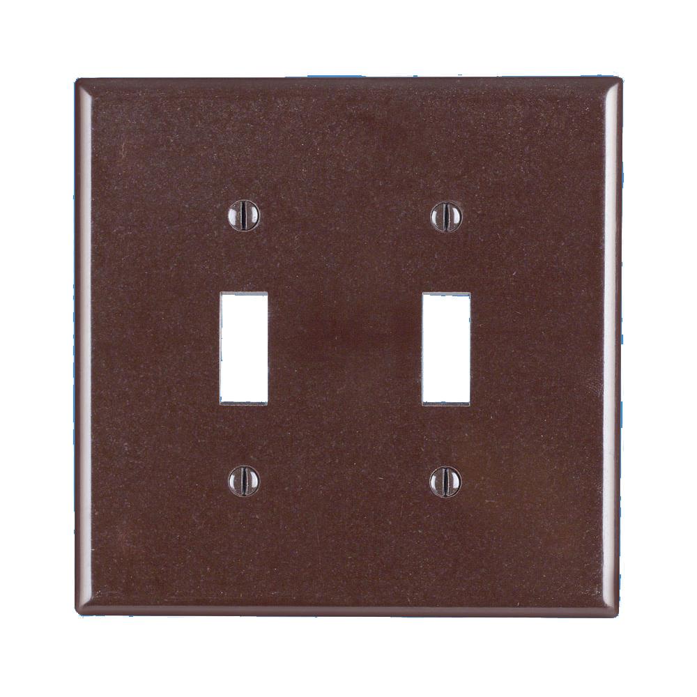 Leviton 2Gang 2Toggle Oversized Plastic Wall Plate, Brown85109 The Home Depot