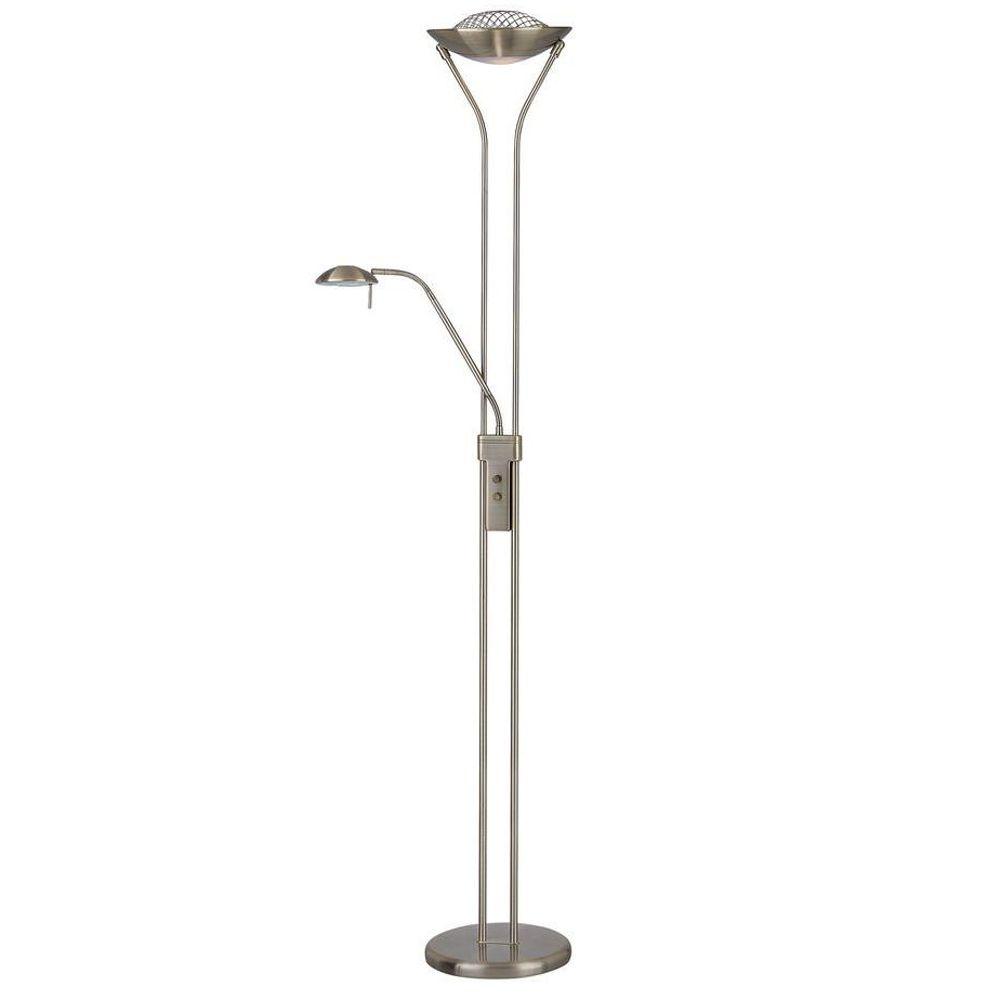 illumine 71 in brass floor l with frost glass cli ls 80984ab the home depot illumine 71 in brass floor l with frost glass cli ls 80984ab the home depot