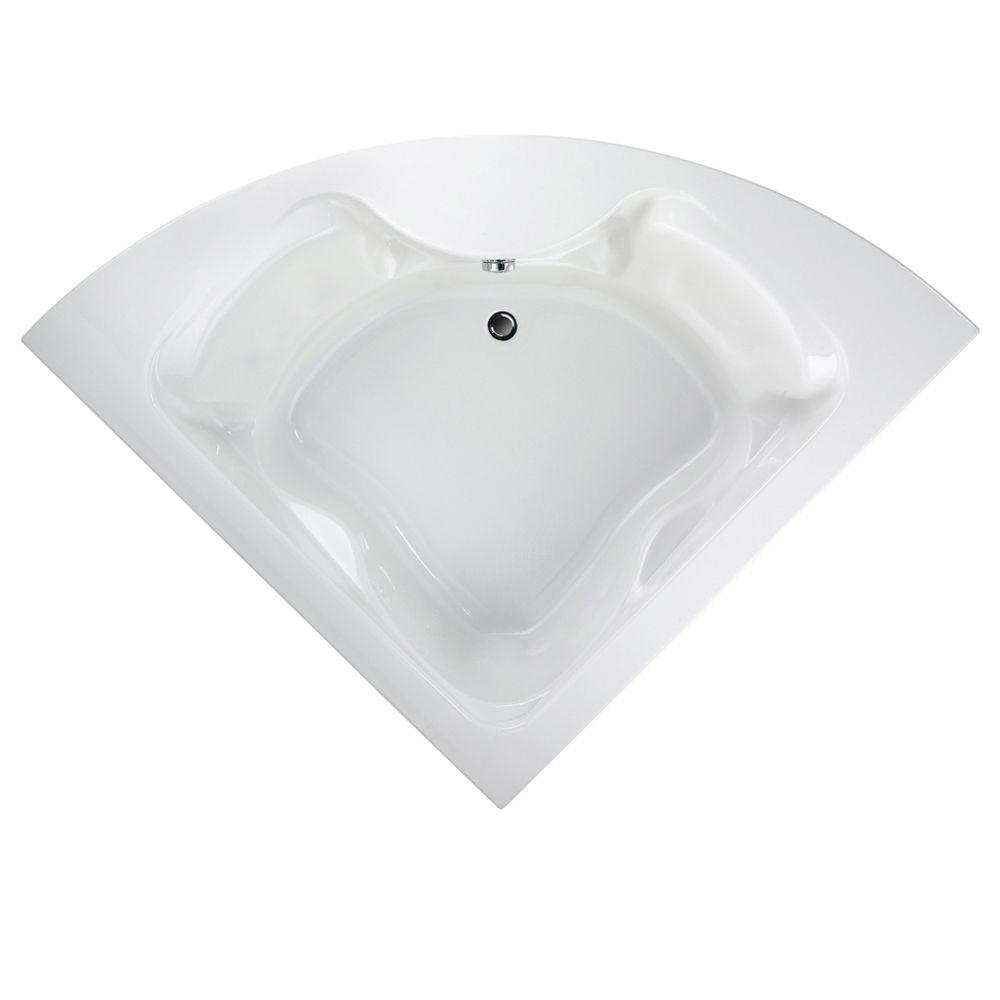 American Standard Cadet 5 Ft X 5 Ft Center Drain Corner Soaking Bathtub In White 2775 002 020 The Home Depot